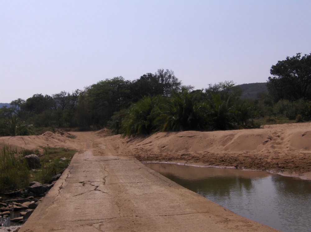 Brücke über ein Wasserloch