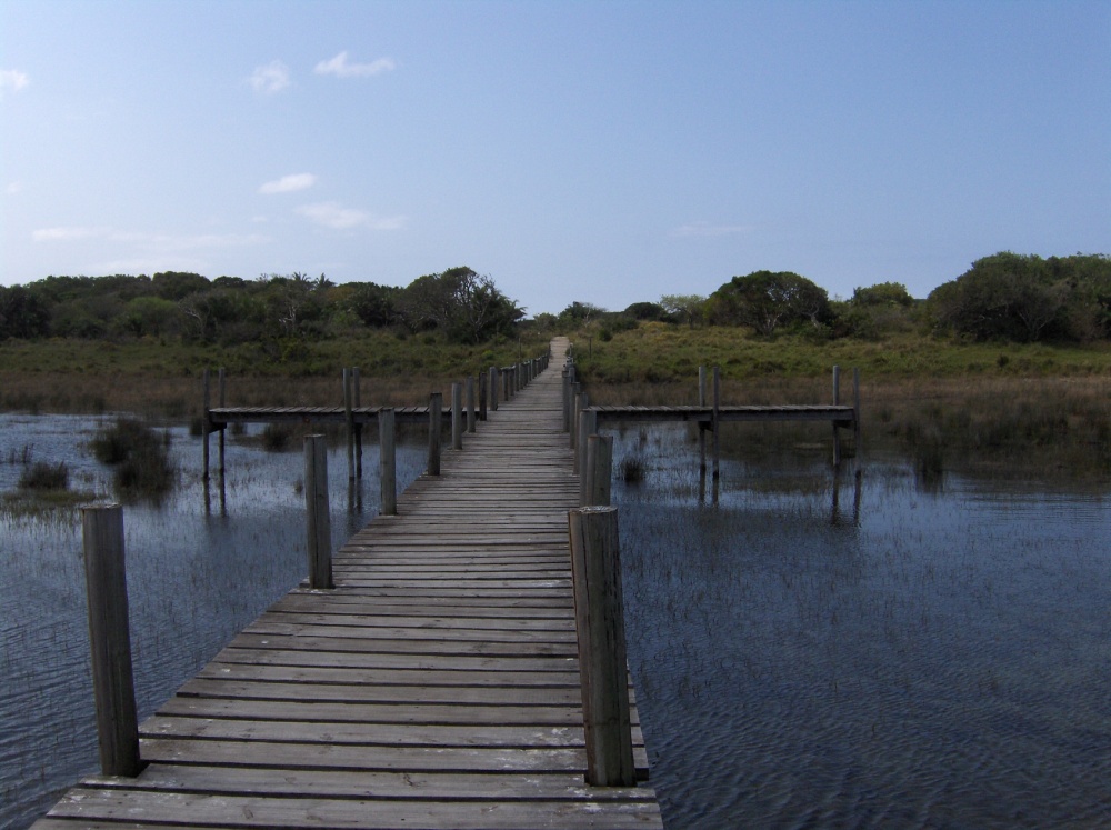 Holzsteg in den St.-Lucia-See