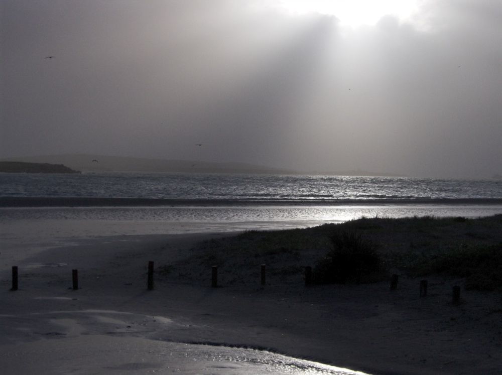 Winterliche Abendstimmung am Meer