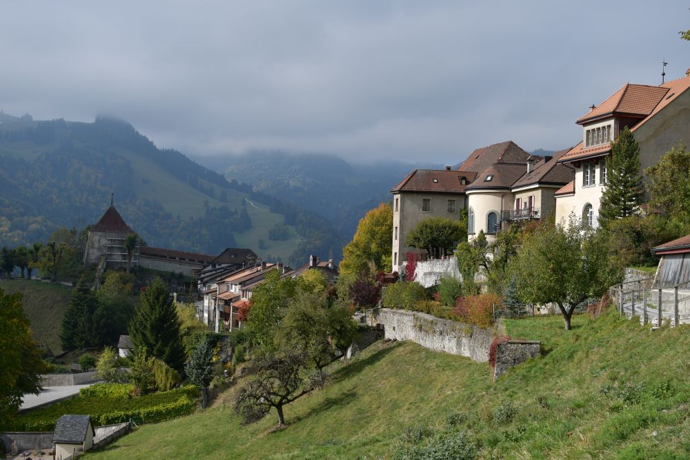 Herbststimmung, Greyerz, Dorfrand