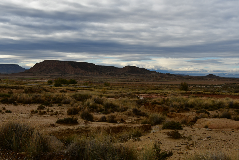 Halbwueste Bardenas Reales bizarrer Berg