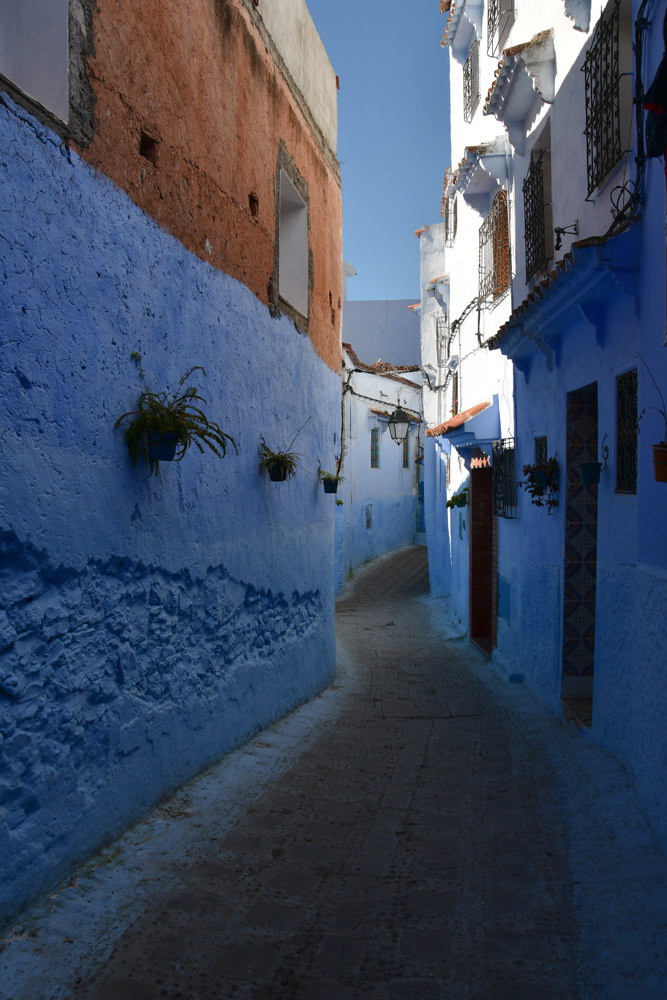 Gasse Chefchaouen blaue Fassade