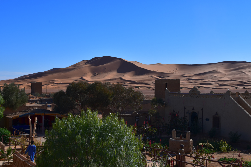 Dachterasse Blick auf Erg Chebbi